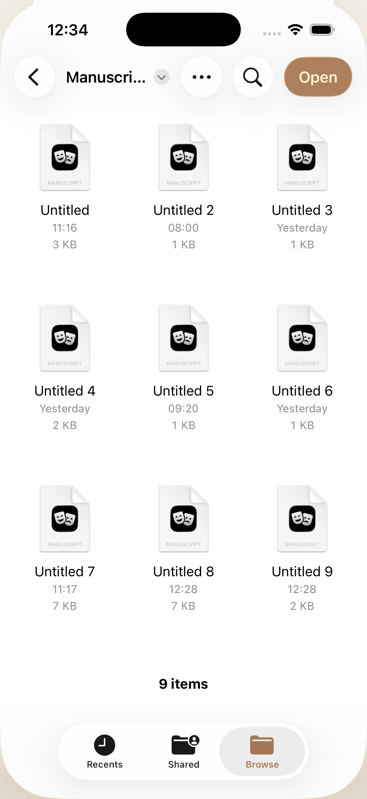 Manuscript on iPhone